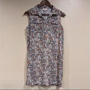 Loft Floral Sleeveless Shift Dress Womens XS Cottage Preppy Camp